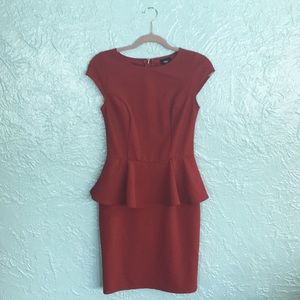 Mossimo Red Peplum Dress XS